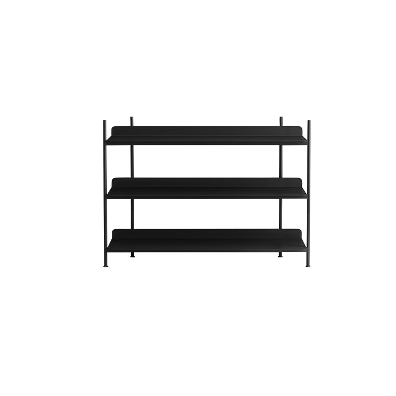 Contemporary Metal Etagere Bookshelf Open Office and Living Room Bookcase 31.5"L x 12.6"W x 31.9"H Black Clearhalo 'Bookcases' 'furn' 'furn_bookcases' 'Furniture' 'furniture_bookcases' 'Office Furniture' 4969417