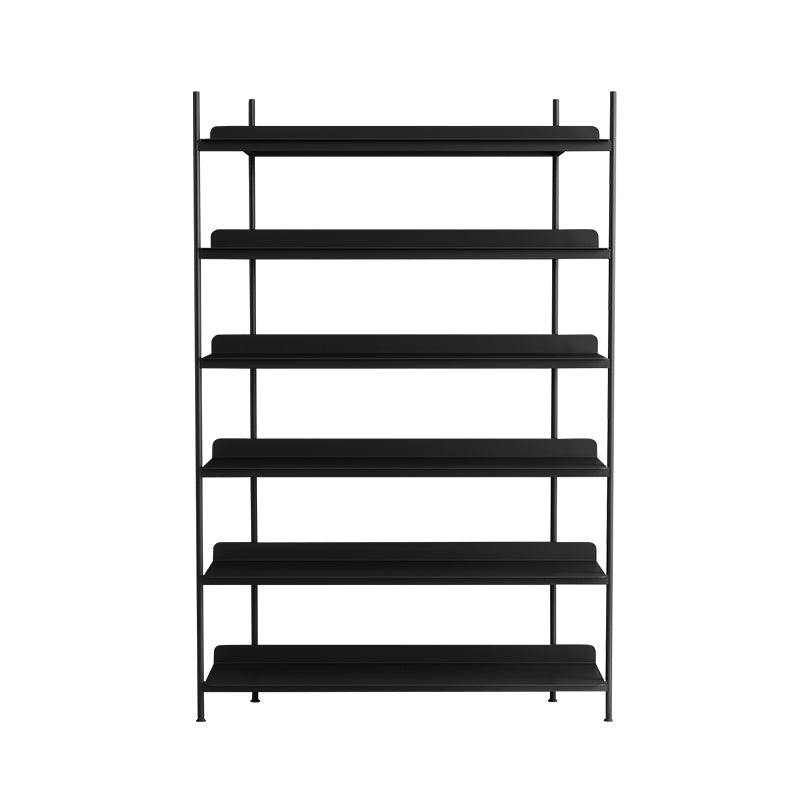 Contemporary Metal Etagere Bookshelf Open Office and Living Room Bookcase 39.4"L x 12.6"W x 73.6"H Black Clearhalo 'Bookcases' 'furn' 'furn_bookcases' 'Furniture' 'furniture_bookcases' 'Office Furniture' 4969423