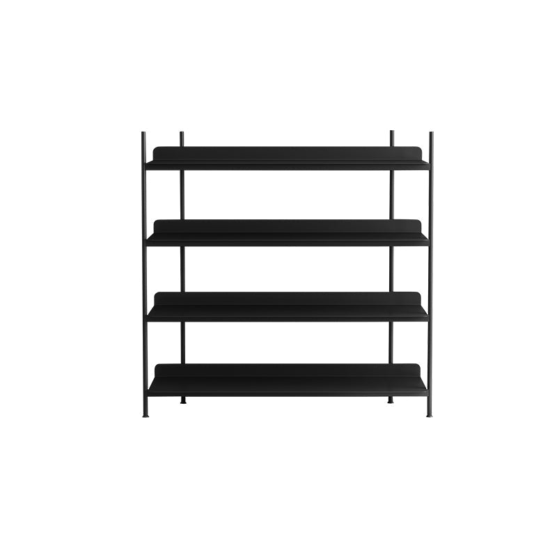 Contemporary Metal Etagere Bookshelf Open Office and Living Room Bookcase 31.5"L x 12.6"W x 49.2"H Black Clearhalo 'Bookcases' 'furn' 'furn_bookcases' 'Furniture' 'furniture_bookcases' 'Office Furniture' 4969424