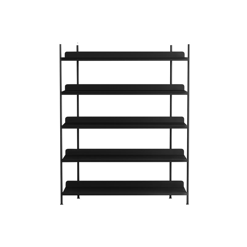 Contemporary Metal Etagere Bookshelf Open Office and Living Room Bookcase 39.4"L x 12.6"W x 61"H Black Clearhalo 'Bookcases' 'furn' 'furn_bookcases' 'Furniture' 'furniture_bookcases' 'Office Furniture' 4969429