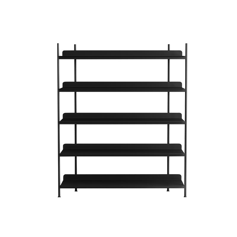 Contemporary Metal Etagere Bookshelf Open Office and Living Room Bookcase 47.2"L x 12.6"W x 61"H Black Clearhalo 'Bookcases' 'furn' 'furn_bookcases' 'Furniture' 'furniture_bookcases' 'Office Furniture' 4969431
