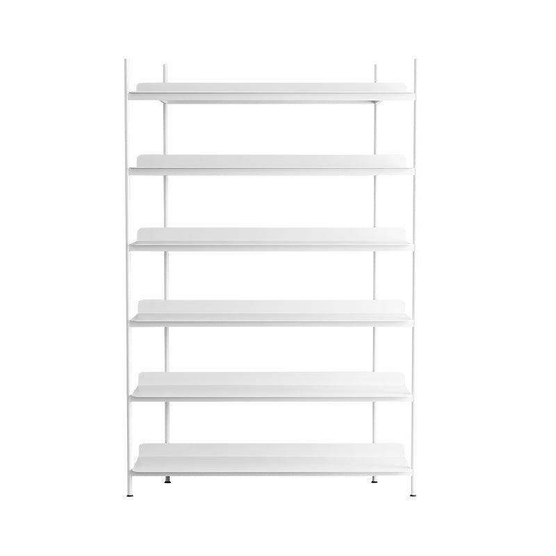 Contemporary Metal Etagere Bookshelf Open Office and Living Room Bookcase 39.4"L x 12.6"W x 73.6"H White Clearhalo 'Bookcases' 'furn' 'furn_bookcases' 'Furniture' 'furniture_bookcases' 'Office Furniture' 4969434