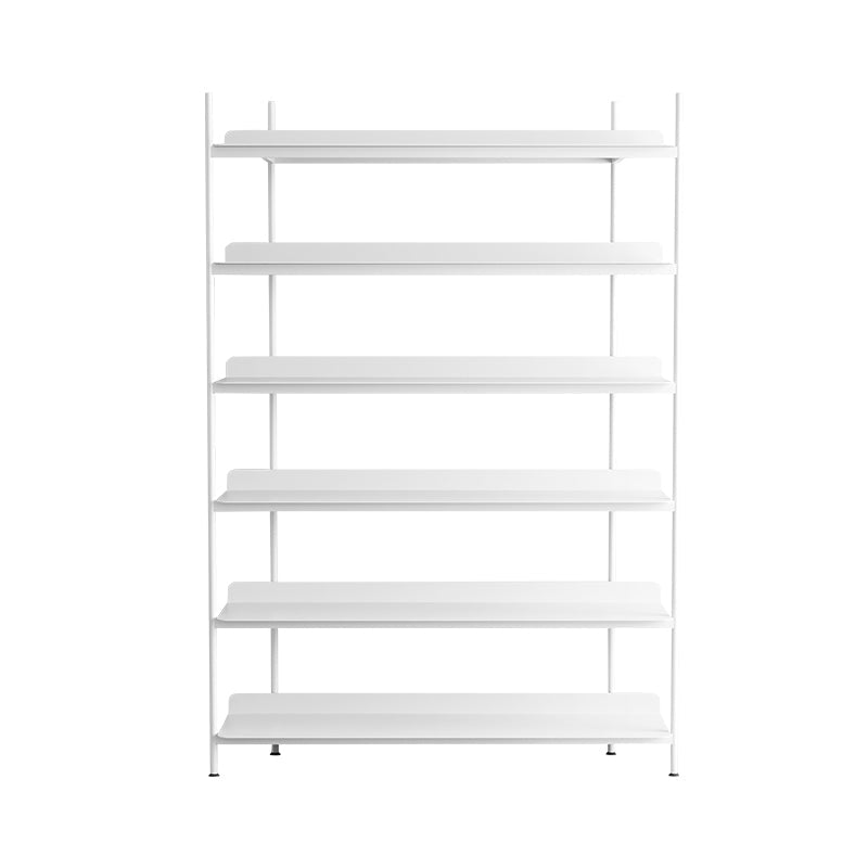 Contemporary Metal Etagere Bookshelf Open Office and Living Room Bookcase 47.2"L x 12.6"W x 73.6"H White Clearhalo 'Bookcases' 'furn' 'furn_bookcases' 'Furniture' 'furniture_bookcases' 'Office Furniture' 4969436