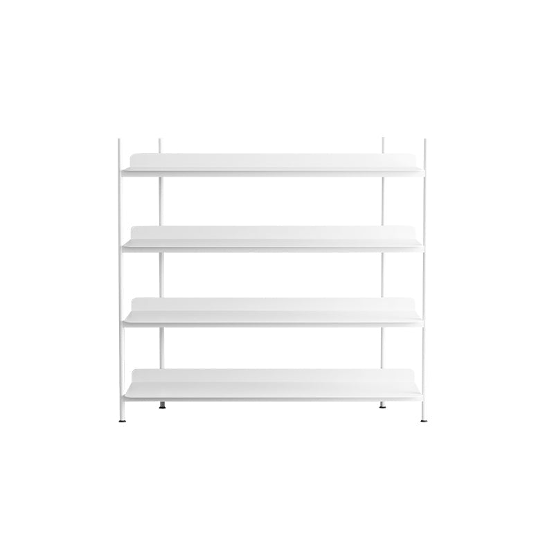 Contemporary Metal Etagere Bookshelf Open Office and Living Room Bookcase 39.4"L x 12.6"W x 49.2"H White Clearhalo 'Bookcases' 'furn' 'furn_bookcases' 'Furniture' 'furniture_bookcases' 'Office Furniture' 4969444