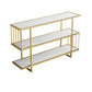 Modern Style Etagere Bookcase Open Back Metal Home Bookshelf Gold-White Clearhalo 'Bookcases' 'furn' 'furn_bookcases' 'Furniture' 'furniture_bookcases' 'Office Furniture' 4969506