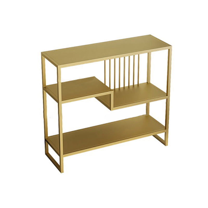 Modern Style Etagere Bookcase Open Back Metal Home Bookshelf 34.6"L x 11.8"W x 31.5"H Gold Clearhalo 'Bookcases' 'furn' 'furn_bookcases' 'Furniture' 'furniture_bookcases' 'Office Furniture' 4969510