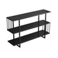 Modern Style Etagere Bookcase Open Back Metal Home Bookshelf 47.2"L x 11.8"W x 29.5"H Black Clearhalo 'Bookcases' 'furn' 'furn_bookcases' 'Furniture' 'furniture_bookcases' 'Office Furniture' 4969517