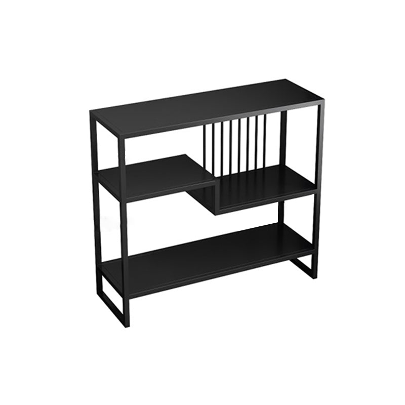 Modern Style Etagere Bookcase Open Back Metal Home Bookshelf 34.6"L x 11.8"W x 31.5"H Black Clearhalo 'Bookcases' 'furn' 'furn_bookcases' 'Furniture' 'furniture_bookcases' 'Office Furniture' 4969519