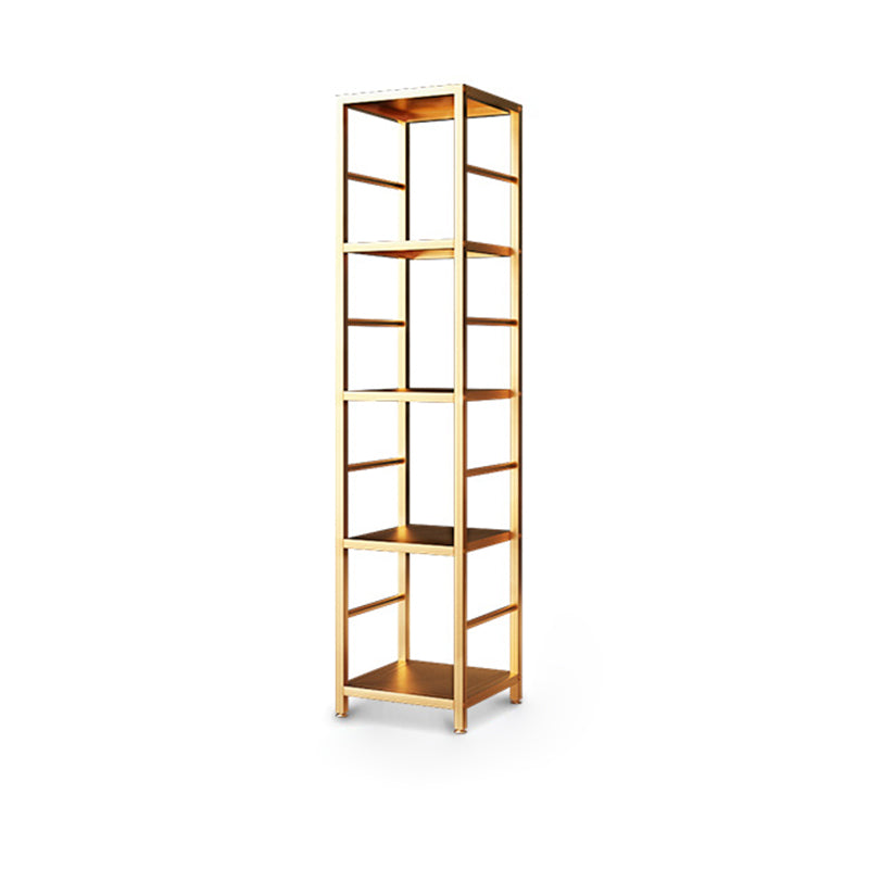 11.81"W Bookshelf Open Back Modern Style Bookcase for Home and Office 11.8"L x 11.8"W x 52.4"H Gold Clearhalo 'Bookcases' 'furn' 'furn_bookcases' 'Furniture' 'furniture_bookcases' 'Office Furniture' 4969528