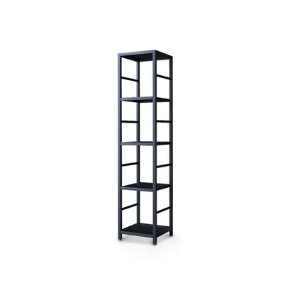 11.81"W Bookshelf Open Back Modern Style Bookcase for Home and Office 11.8"L x 11.8"W x 52.4"H Black Clearhalo 'Bookcases' 'furn' 'furn_bookcases' 'Furniture' 'furniture_bookcases' 'Office Furniture' 4969534