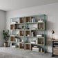 Modern Living Room Etagere Bookshelf Metal Frame Solid Wood Shelf Bookcase Clearhalo 'Bookcases' 'furn' 'furn_bookcases' 'Furniture' 'furniture_bookcases' 'Office Furniture' 4969564