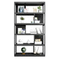 Vertical Metal Frame Etagere Bookshelf Manufactured Wood Shelf Bookcase for Living Room 23.6"L x 11.8"W x 69.9"H Black Clearhalo 'Bookcases' 'furn' 'furn_bookcases' 'Furniture' 'furniture_bookcases' 'Office Furniture' 4969582