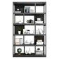 Vertical Metal Frame Etagere Bookshelf Manufactured Wood Shelf Bookcase for Living Room 31.5"L x 11.8"W x 69.9"H Black Clearhalo 'Bookcases' 'furn' 'furn_bookcases' 'Furniture' 'furniture_bookcases' 'Office Furniture' 4969583