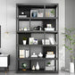 Vertical Metal Frame Etagere Bookshelf Manufactured Wood Shelf Bookcase for Living Room Clearhalo 'Bookcases' 'furn' 'furn_bookcases' 'Furniture' 'furniture_bookcases' 'Office Furniture' 4969584