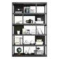 Vertical Metal Frame Etagere Bookshelf Manufactured Wood Shelf Bookcase for Living Room 39.4"L x 11.8"W x 69.7"H Black Clearhalo 'Bookcases' 'furn' 'furn_bookcases' 'Furniture' 'furniture_bookcases' 'Office Furniture' 4969586