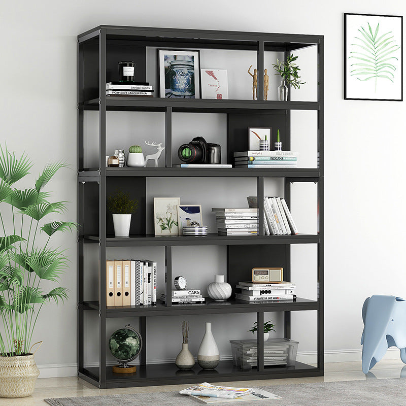 Vertical Metal Frame Etagere Bookshelf Manufactured Wood Shelf Bookcase for Living Room Clearhalo 'Bookcases' 'furn' 'furn_bookcases' 'Furniture' 'furniture_bookcases' 'Office Furniture' 4969598