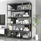 Vertical Metal Frame Etagere Bookshelf Manufactured Wood Shelf Bookcase for Living Room Clearhalo 'Bookcases' 'furn' 'furn_bookcases' 'Furniture' 'furniture_bookcases' 'Office Furniture' 4969599
