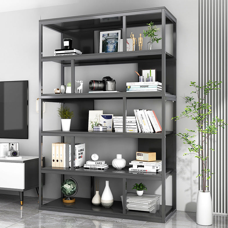 Vertical Metal Frame Etagere Bookshelf Manufactured Wood Shelf Bookcase for Living Room Clearhalo 'Bookcases' 'furn' 'furn_bookcases' 'Furniture' 'furniture_bookcases' 'Office Furniture' 4969599