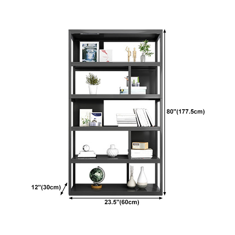 Vertical Metal Frame Etagere Bookshelf Manufactured Wood Shelf Bookcase for Living Room Clearhalo 'Bookcases' 'furn' 'furn_bookcases' 'Furniture' 'furniture_bookcases' 'Office Furniture' 4969602