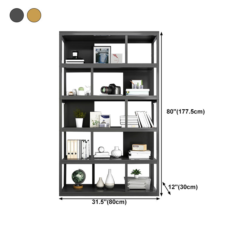 Vertical Metal Frame Etagere Bookshelf Manufactured Wood Shelf Bookcase for Living Room Clearhalo 'Bookcases' 'furn' 'furn_bookcases' 'Furniture' 'furniture_bookcases' 'Office Furniture' 4969603