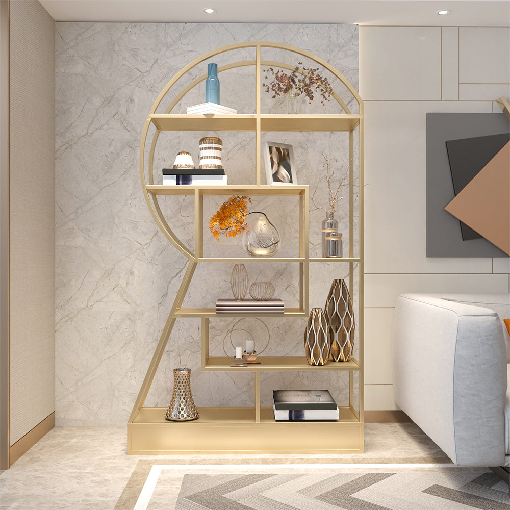 Urban Metal Etagere Bookshelf Vertical Open Bookcase for Home Office Clearhalo 'Bookcases' 'furn' 'furn_bookcases' 'Furniture' 'furniture_bookcases' 'Office Furniture' 4969611