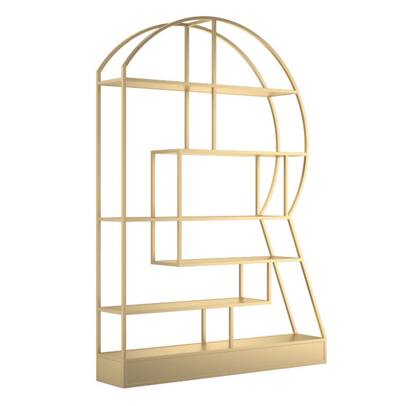 Urban Metal Etagere Bookshelf Vertical Open Bookcase for Home Office Gold Clearhalo 'Bookcases' 'furn' 'furn_bookcases' 'Furniture' 'furniture_bookcases' 'Office Furniture' 4969615