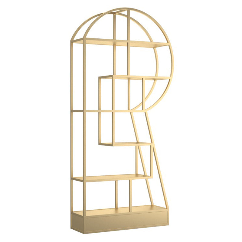 Urban Metal Etagere Bookshelf Vertical Open Bookcase for Home Office Gold Clearhalo 'Bookcases' 'furn' 'furn_bookcases' 'Furniture' 'furniture_bookcases' 'Office Furniture' 4969616