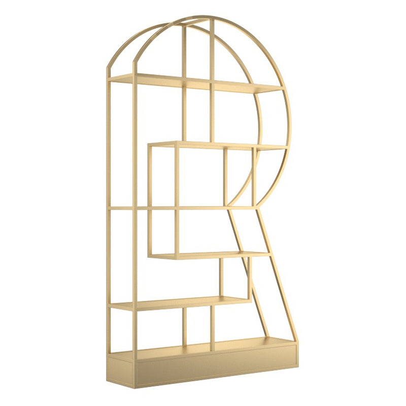 Urban Metal Etagere Bookshelf Vertical Open Bookcase for Home Office Gold Clearhalo 'Bookcases' 'furn' 'furn_bookcases' 'Furniture' 'furniture_bookcases' 'Office Furniture' 4969618