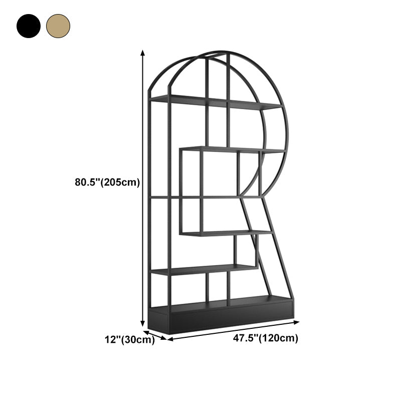 Urban Metal Etagere Bookshelf Vertical Open Bookcase for Home Office Clearhalo 'Bookcases' 'furn' 'furn_bookcases' 'Furniture' 'furniture_bookcases' 'Office Furniture' 4969628