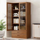 Manufactured Wood Standard Bookshelf Brown Vertical Bookcase with Door and Drawer Clearhalo 'Bookcases' 'furn' 'furn_bookcases' 'Furniture' 'furniture_bookcases' 'Office Furniture' 4969651