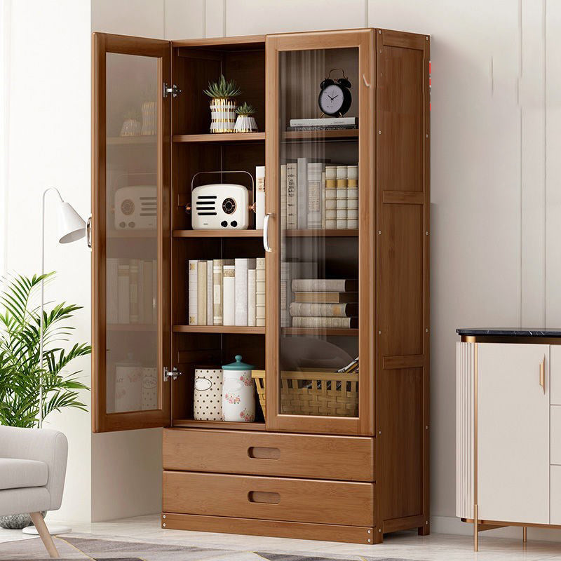 Manufactured Wood Standard Bookshelf Brown Vertical Bookcase with Door and Drawer Clearhalo 'Bookcases' 'furn' 'furn_bookcases' 'Furniture' 'furniture_bookcases' 'Office Furniture' 4969651