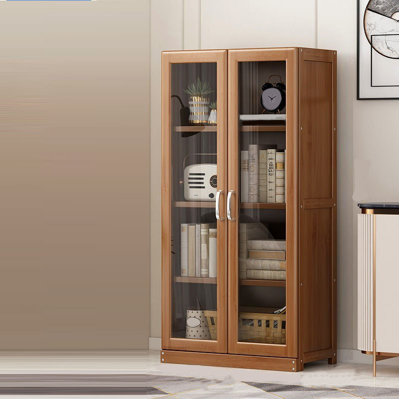 Manufactured Wood Standard Bookshelf Brown Vertical Bookcase with Door and Drawer 23.6"L x 11.8"W x 51.2"H Hutch Clearhalo 'Bookcases' 'furn' 'furn_bookcases' 'Furniture' 'furniture_bookcases' 'Office Furniture' 4969654