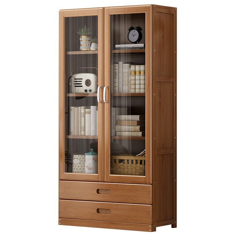Manufactured Wood Standard Bookshelf Brown Vertical Bookcase with Door and Drawer Clearhalo 'Bookcases' 'furn' 'furn_bookcases' 'Furniture' 'furniture_bookcases' 'Office Furniture' 4969655