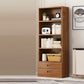 Manufactured Wood Standard Bookshelf Brown Vertical Bookcase with Door and Drawer 23.6"L x 11.8"W x 63"H Drawers Clearhalo 'Bookcases' 'furn' 'furn_bookcases' 'Furniture' 'furniture_bookcases' 'Office Furniture' 4969659