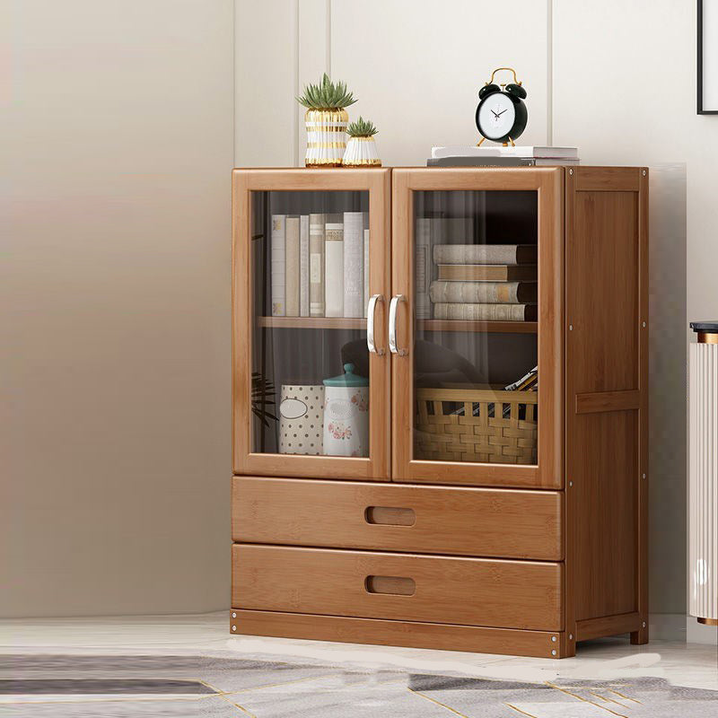 Manufactured Wood Standard Bookshelf Brown Vertical Bookcase with Door and Drawer 31.5"L x 11.8"W x 39.4"H Cabinets Clearhalo 'Bookcases' 'furn' 'furn_bookcases' 'Furniture' 'furniture_bookcases' 'Office Furniture' 4969662