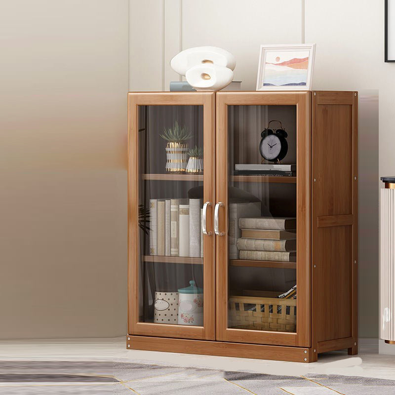 Manufactured Wood Standard Bookshelf Brown Vertical Bookcase with Door and Drawer 31.5"L x 11.8"W x 39.4"H Hutch Clearhalo 'Bookcases' 'furn' 'furn_bookcases' 'Furniture' 'furniture_bookcases' 'Office Furniture' 4969664
