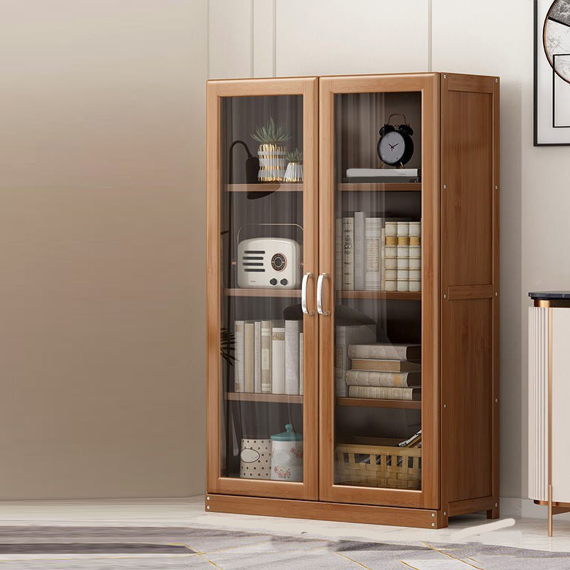 Manufactured Wood Standard Bookshelf Brown Vertical Bookcase with Door and Drawer 31.5"L x 11.8"W x 51.2"H Hutch Clearhalo 'Bookcases' 'furn' 'furn_bookcases' 'Furniture' 'furniture_bookcases' 'Office Furniture' 4969666