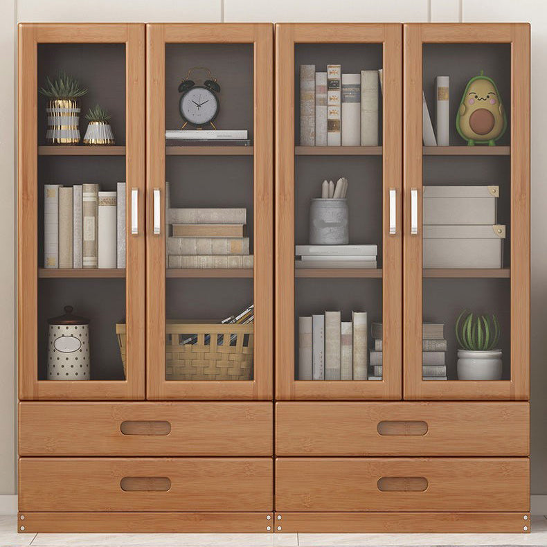 Manufactured Wood Standard Bookshelf Brown Vertical Bookcase with Door and Drawer Clearhalo 'Bookcases' 'furn' 'furn_bookcases' 'Furniture' 'furniture_bookcases' 'Office Furniture' 4969667
