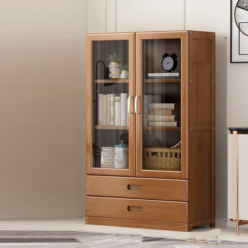 Manufactured Wood Standard Bookshelf Brown Vertical Bookcase with Door and Drawer 31.5"L x 11.8"W x 51.2"H Cabinets Clearhalo 'Bookcases' 'furn' 'furn_bookcases' 'Furniture' 'furniture_bookcases' 'Office Furniture' 4969671