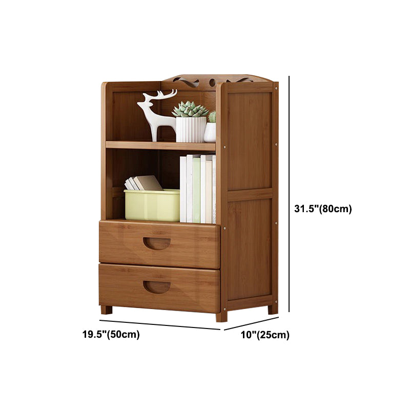 Manufactured Wood Standard Bookshelf Brown Vertical Bookcase with Door and Drawer Clearhalo 'Bookcases' 'furn' 'furn_bookcases' 'Furniture' 'furniture_bookcases' 'Office Furniture' 4969675