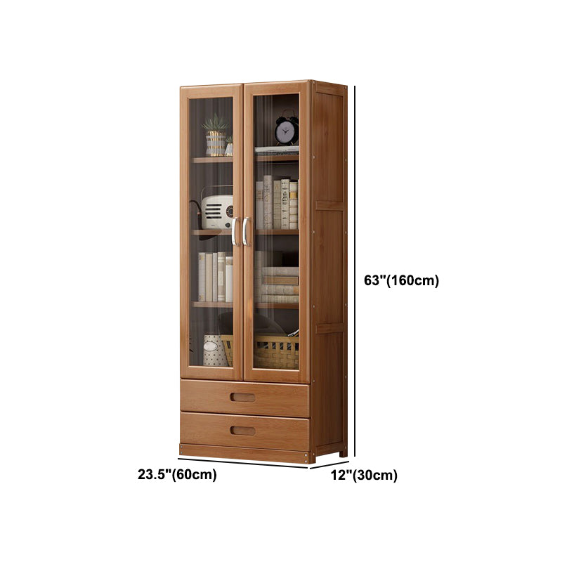 Manufactured Wood Standard Bookshelf Brown Vertical Bookcase with Door and Drawer Clearhalo 'Bookcases' 'furn' 'furn_bookcases' 'Furniture' 'furniture_bookcases' 'Office Furniture' 4969687