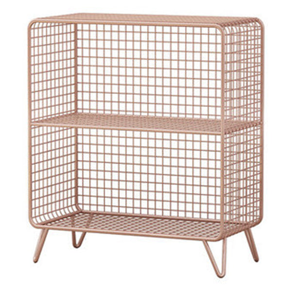 Modern Style Bookcase Standard Closed Back Metal Bookshelf for Home 24"L x 12"W x 28"H Rose Gold Clearhalo 'Bookcases' 'furn' 'furn_bookcases' 'Furniture' 'furniture_bookcases' 'Office Furniture' 4969697