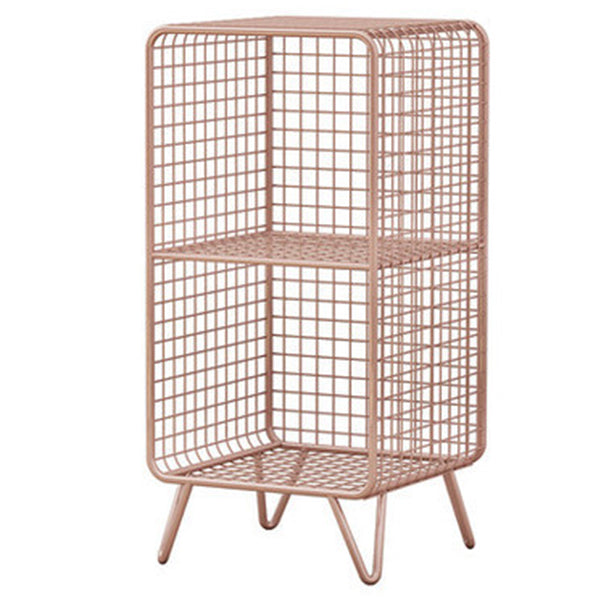 Modern Style Bookcase Standard Closed Back Metal Bookshelf for Home 14"L x 12"W x 26"H Rose Gold Clearhalo 'Bookcases' 'furn' 'furn_bookcases' 'Furniture' 'furniture_bookcases' 'Office Furniture' 4969701