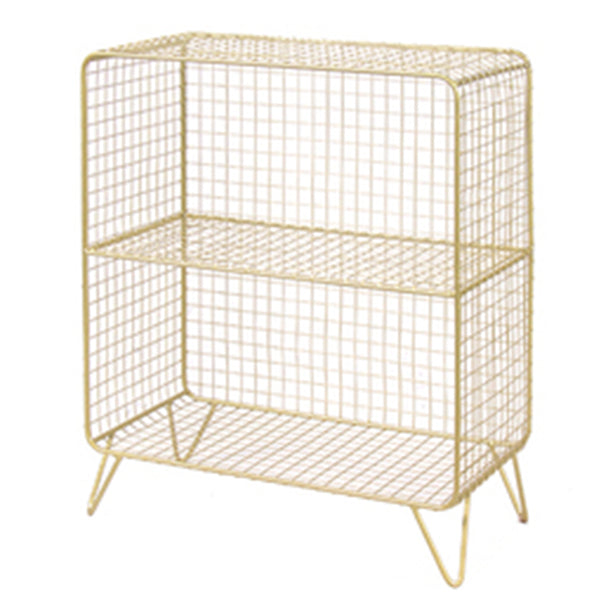 Modern Style Bookcase Standard Closed Back Metal Bookshelf for Home 24"L x 12"W x 28"H Gold Clearhalo 'Bookcases' 'furn' 'furn_bookcases' 'Furniture' 'furniture_bookcases' 'Office Furniture' 4969702