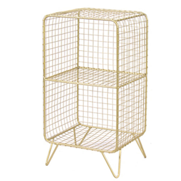 Modern Style Bookcase Standard Closed Back Metal Bookshelf for Home 14"L x 12"W x 26"H Gold Clearhalo 'Bookcases' 'furn' 'furn_bookcases' 'Furniture' 'furniture_bookcases' 'Office Furniture' 4969706