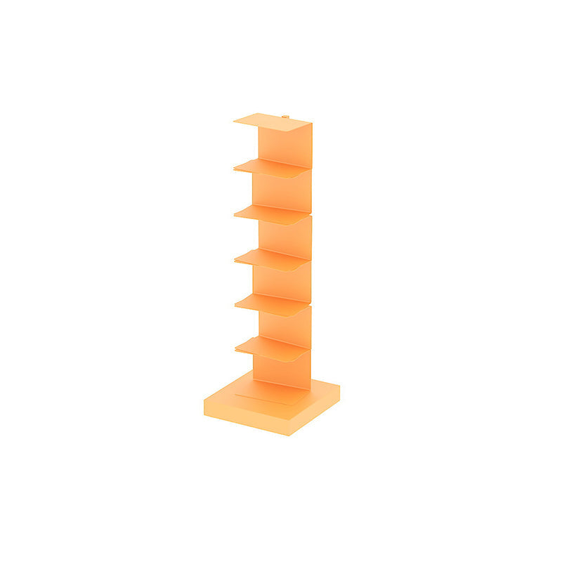 Modern Style Bookshelf Vertical Metal Closed Back Bookcase for Home 14.2"L x 14.2"W x 43.3"H Orange Clearhalo 'Bookcases' 'furn' 'furn_bookcases' 'Furniture' 'furniture_bookcases' 'Office Furniture' 4969721