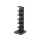 Modern Style Bookshelf Vertical Metal Closed Back Bookcase for Home 14.2"L x 14.2"W x 43.3"H Black Clearhalo 'Bookcases' 'furn' 'furn_bookcases' 'Furniture' 'furniture_bookcases' 'Office Furniture' 4969728