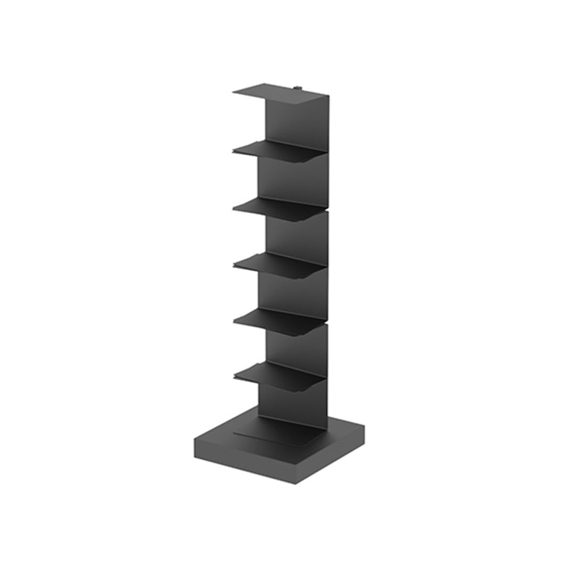 Modern Style Bookshelf Vertical Metal Closed Back Bookcase for Home 14.2"L x 14.2"W x 43.3"H Black Clearhalo 'Bookcases' 'furn' 'furn_bookcases' 'Furniture' 'furniture_bookcases' 'Office Furniture' 4969728
