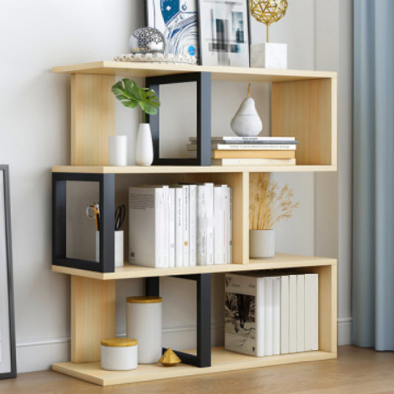 Wood Standard Bookcase Contemporary Style Open Back Bookshelf for Home Office Natural 31.5"L x 9.4"W x 37.8"H Clearhalo 'Bookcases' 'Furniture' 'furniture_bookcases' 'Office Furniture' 4970456