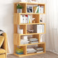 Wood Standard Bookcase Contemporary Style Open Back Bookshelf for Home Office Natural 31.5"L x 7.9"W x 62.2"H Clearhalo 'Bookcases' 'Furniture' 'furniture_bookcases' 'Office Furniture' 4970468